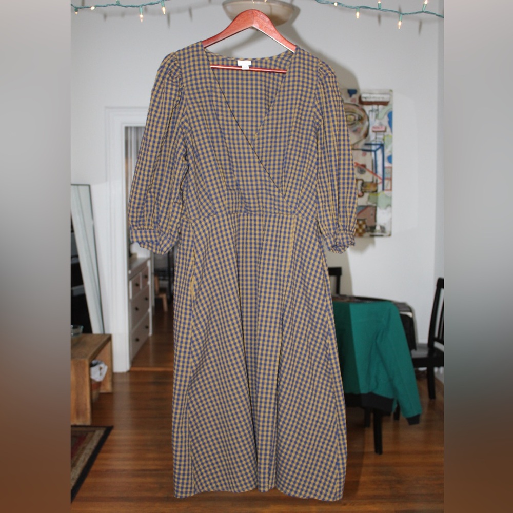 Plaid V-Neck Dress